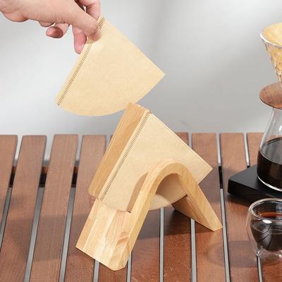 Portafiltri Caffè in Legno Massello Fatto a Mano Facile Accesso Portafiltri Caffè Design ad Arco Salvaspazio Supporto per Filtri di Carta
