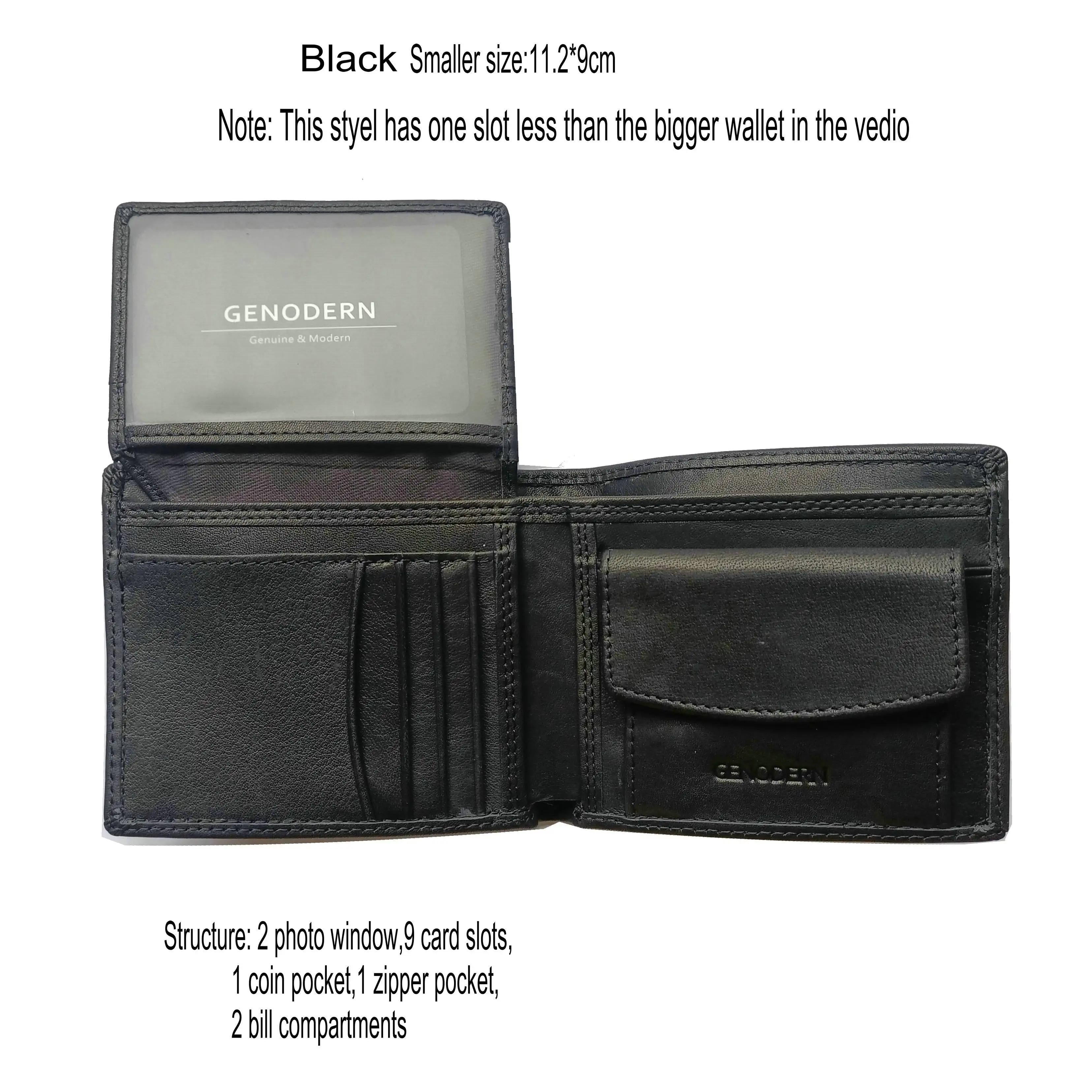 

Cow Leather Men Wallets with Coin Pocket Vintage Male Purse RFID Blocking Genuine Leather Men Wallet with Card Holders