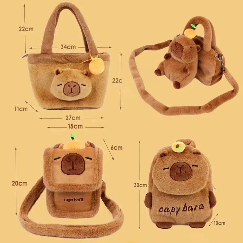 New Capybara Plush Bag Kapybara Shoulder Bag Crossbody Bag Mobile Phone Bag Children's Birthday Gift Holiday Party Favours