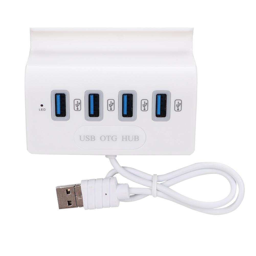 4 Port USB Hub Multiple Interfaces OTG Hub Adapter For Phone Tablet Desktop