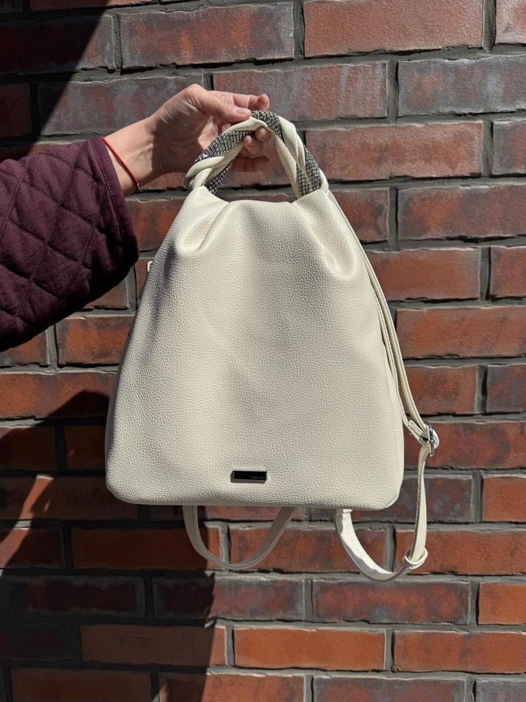 Damen-Rucksacktasche Safenta 6213 milchige Öko-Leder
