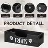 Wooden Pet Snack Storage Box Large Capacity Snack Organizer Multifunction Airtight Dog Treat Bin for Pet Gift Supply Accessories
