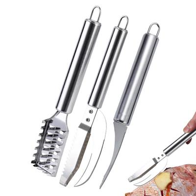 3 pz Spazzola per Pelle di Pesce Rimuovi Rapido Raschietto Pialla Attrezzo Squamatore di Pesce Coltello da Pesca Strumenti di Pulizia Accessori da Cucina