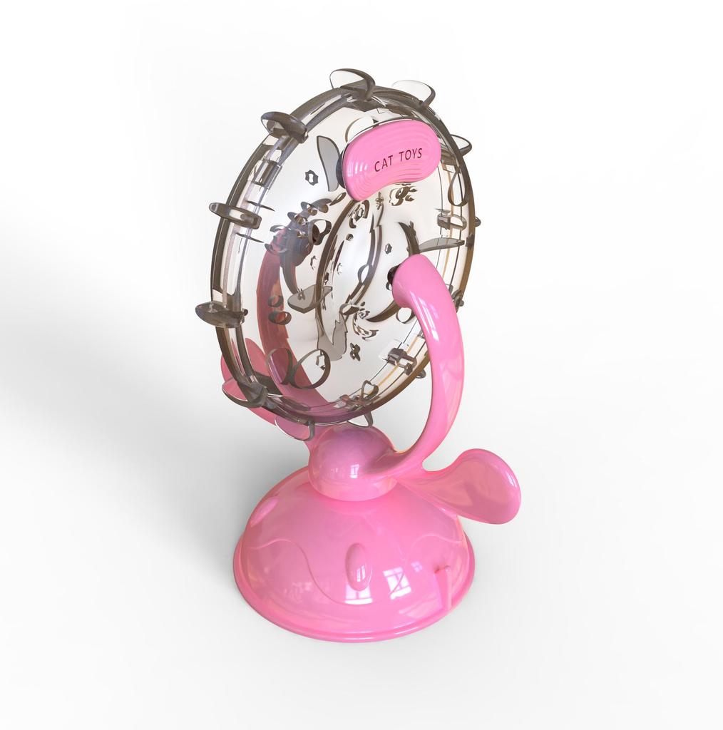 Cat Toy Boredom Buster: Rotating Windmill & Food-Leaking Ferris Wheel
