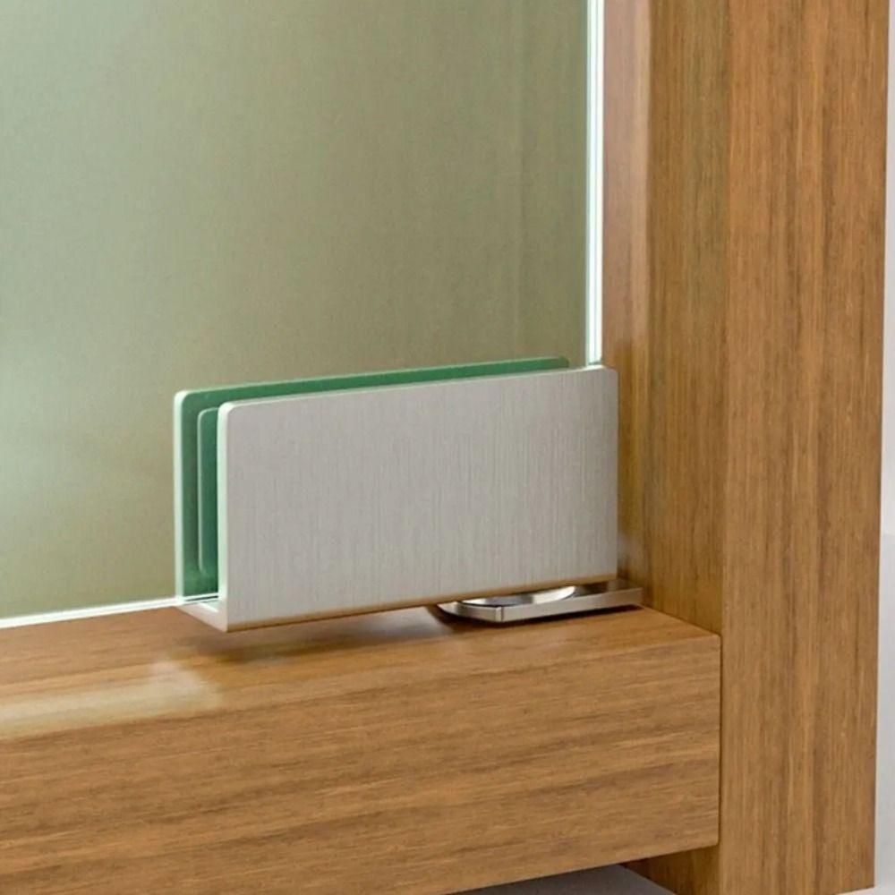 Non-perforated Glass Door Hinge Side Mounted Cabinet Glass Hinge  Furniture Hardware