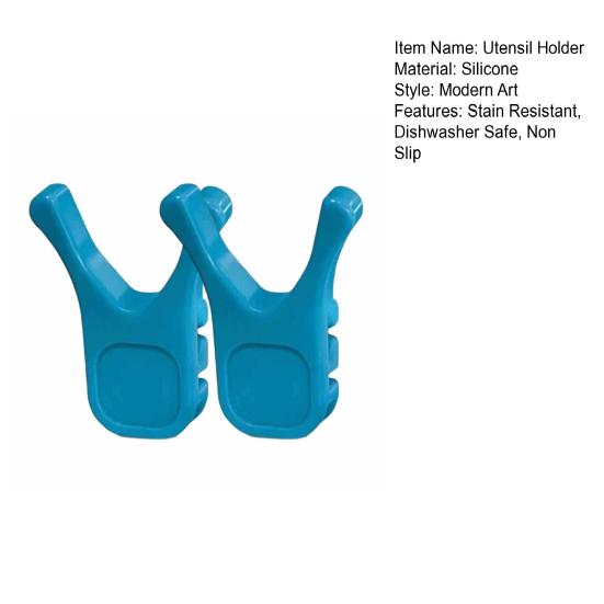 Silicone Utensil Holder Pot Clip Food Safe BPA-Free Heat Resistant Spoon Rest with Non-Slip Grips Dishwasher Safe Cooking Tool for Most Pots Pans