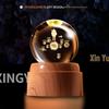 Creative Rotating Crystal Ball Night Light: Decorative Craft for Bedroom Atmosphere and Festive Gift.