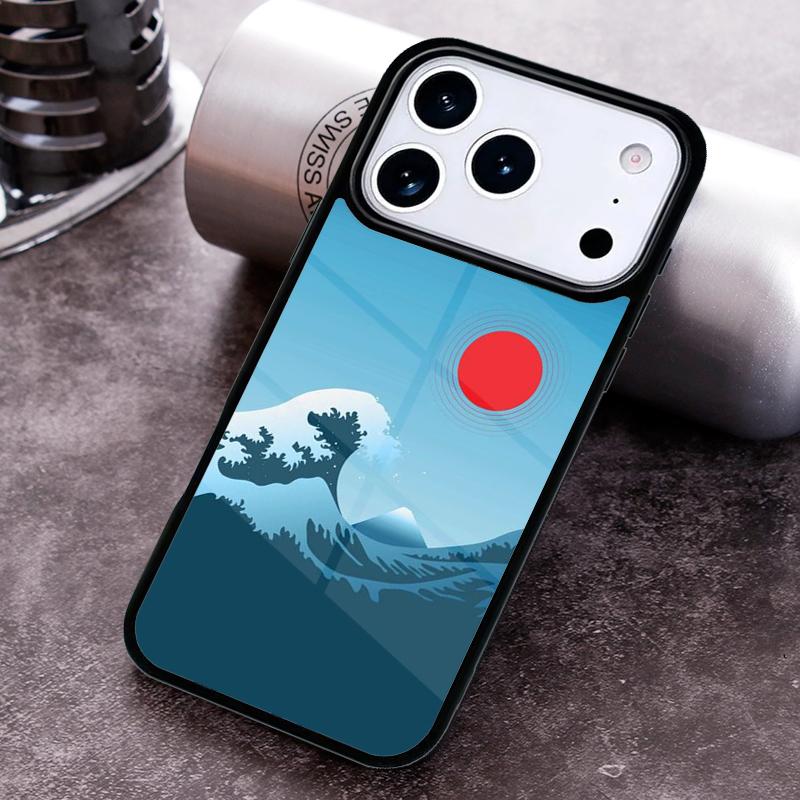 Japanese Wave Art Phone Case for iPhone 17 16 15 Pro Max Air 14 13 12 11 Plus Shockproof Cover