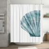 Watercolor Shell Bath Curtain Blue Green Decorative Shower Curtain for Bathroom Home Decoration Extra Long Size 72x84 Inches