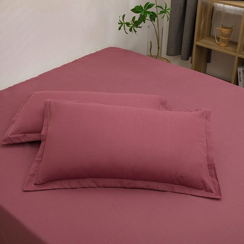 Cotton Pillowcase 48x74cm Soft Breathable Plain Solid Color Envelope Adult Single Pillow