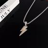 Charm Necklace Shine Full Zircon Lightning Necklace For Women Men Iced Out Chain Hip Hop Party Jewelry Accessories