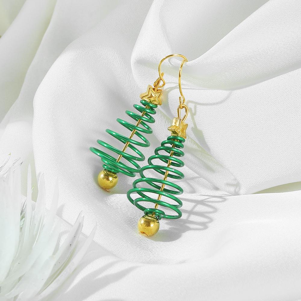 2022 Nové náušnice na vánoční stromeček Módní Elegantní náušnice s přívěskem Vánoční dívka Roztomilé náušnice