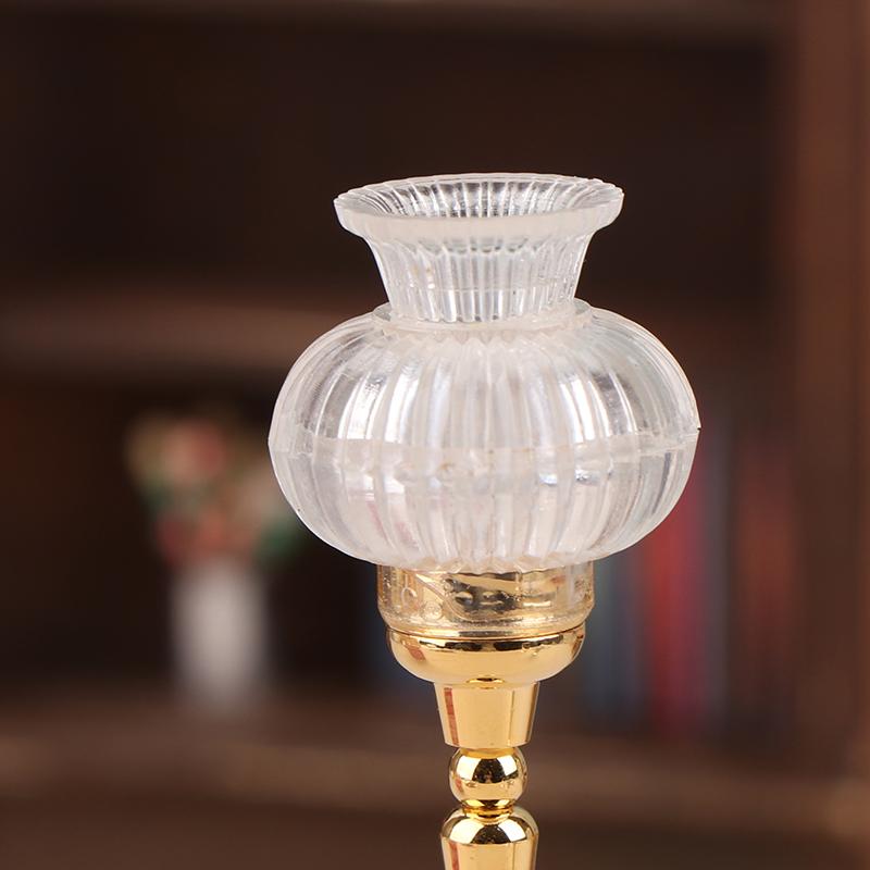 1/12 Dollhouse Miniature Floor Lamp Flower Shape Led Lamp Model Doll Home Lamp Furniture Decoration Toy Micro Scene Ornament