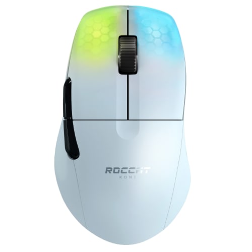 ROCCAT Gaming Mouse Kone Pro Air Wireless 2.4GHz/Bluetooth White/White Optical/19K/Optical Switch/Side Button/Lightweight 75g/PTFE/Reflex/RGB German D