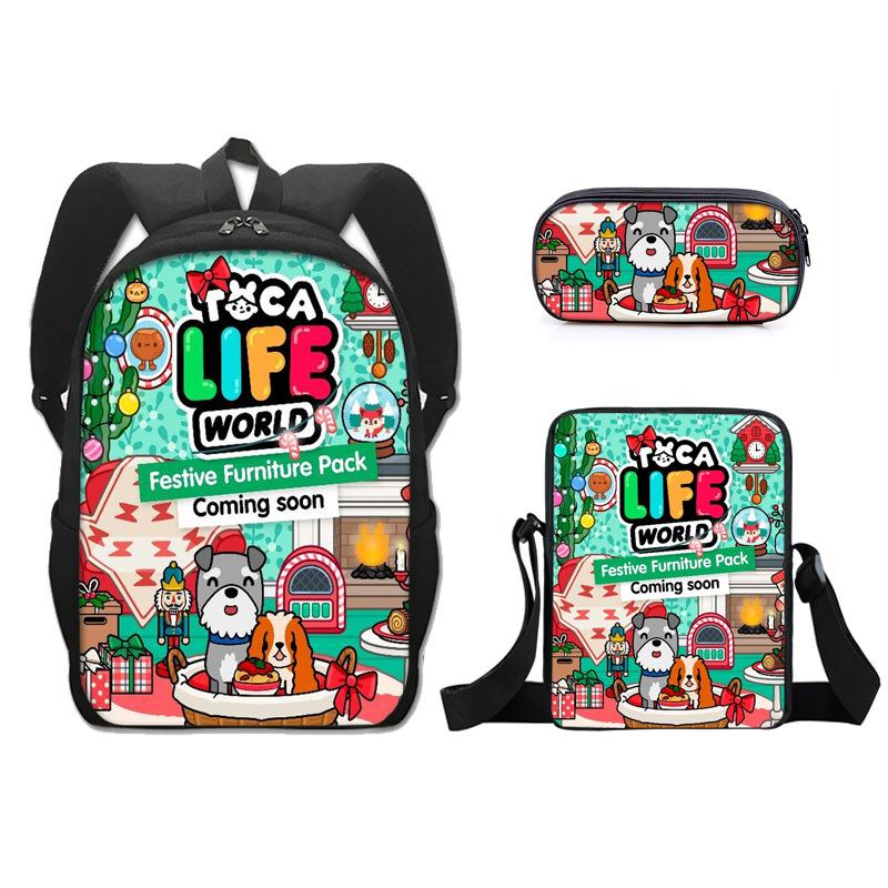 Iconic Distinctive Cool The Midnight Gospel 3D Pattern 3pcs/Set pupil Schoolbags Outing Laptop Daily Pack Sling Carrier Pen Case