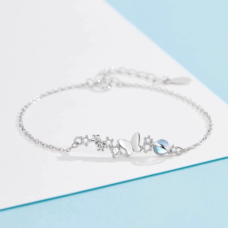 Moonstone Butterfly Bracelet Women Dreamy Planet Sweet Hand Jewelry