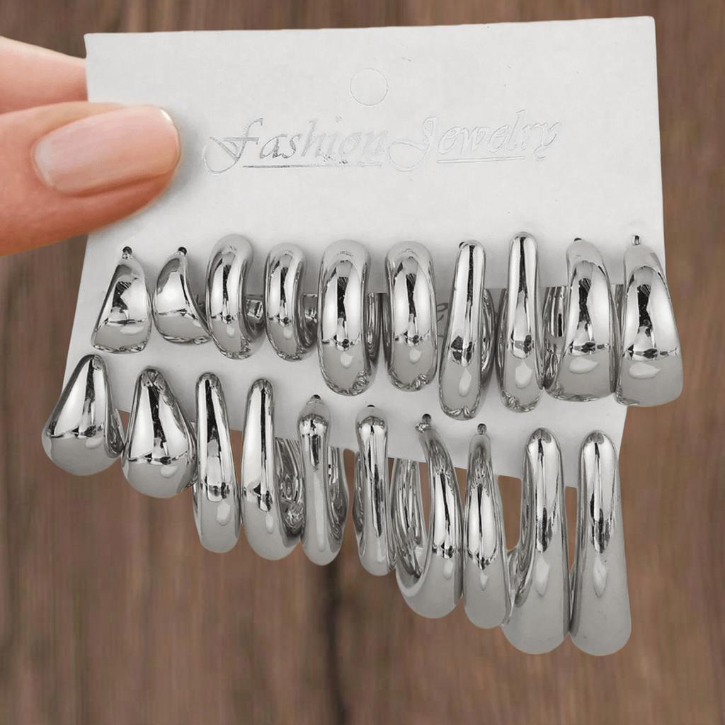 Fashion Thick Water Drop C-shaped Earrings Retro Punk Geometric Elegant Women's Hoop Earrings Daily Gatherings Holiday Gifts