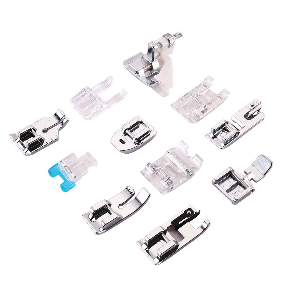 11pcs Sewing Machine Accessories Parts Presser Foot Feet Pressing For Brother Singer Blind Stitch Zipper Roll Lace Nail Cross