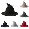 Halloween Woman Witch Hat Costume Wool Knit Hat for Party Coseplay Masquerade Hat Festival Decoration Accessories