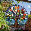Acrylic Colorful Tree of Life Suncatcher Stained Glass Effect Window Hanging Ornament Spiritual Home Decor Gifts