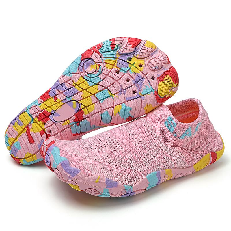 

Breathable Knitted Water Sports Shoes Quick Dry Barefoot Beach Walking Shoes Men Women Aqua Shoes Anti-slip Wading Sneakers 42 розовый