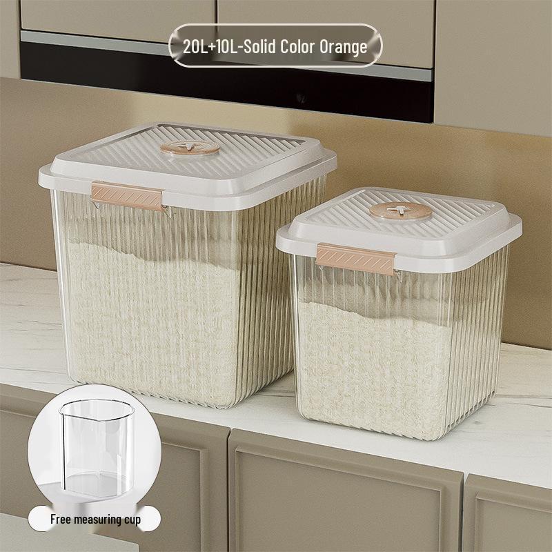Japanese-Style Moisture-Proof Sealed Rice Storage Container, 10-20 Jin Capacity, Insect-Proof Kitchen Rice and Flour Jar