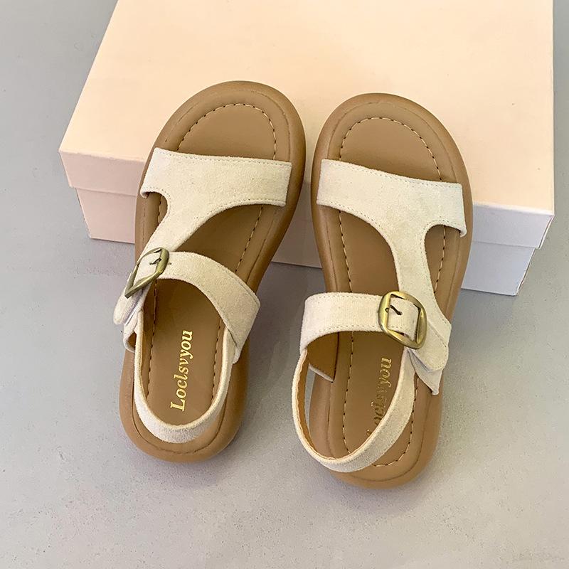 Flat-bottomed One-word Sandals for Women To Wear In Summer 2025, New Versatile Non-slip Soft-soled Casual Beach Sandals