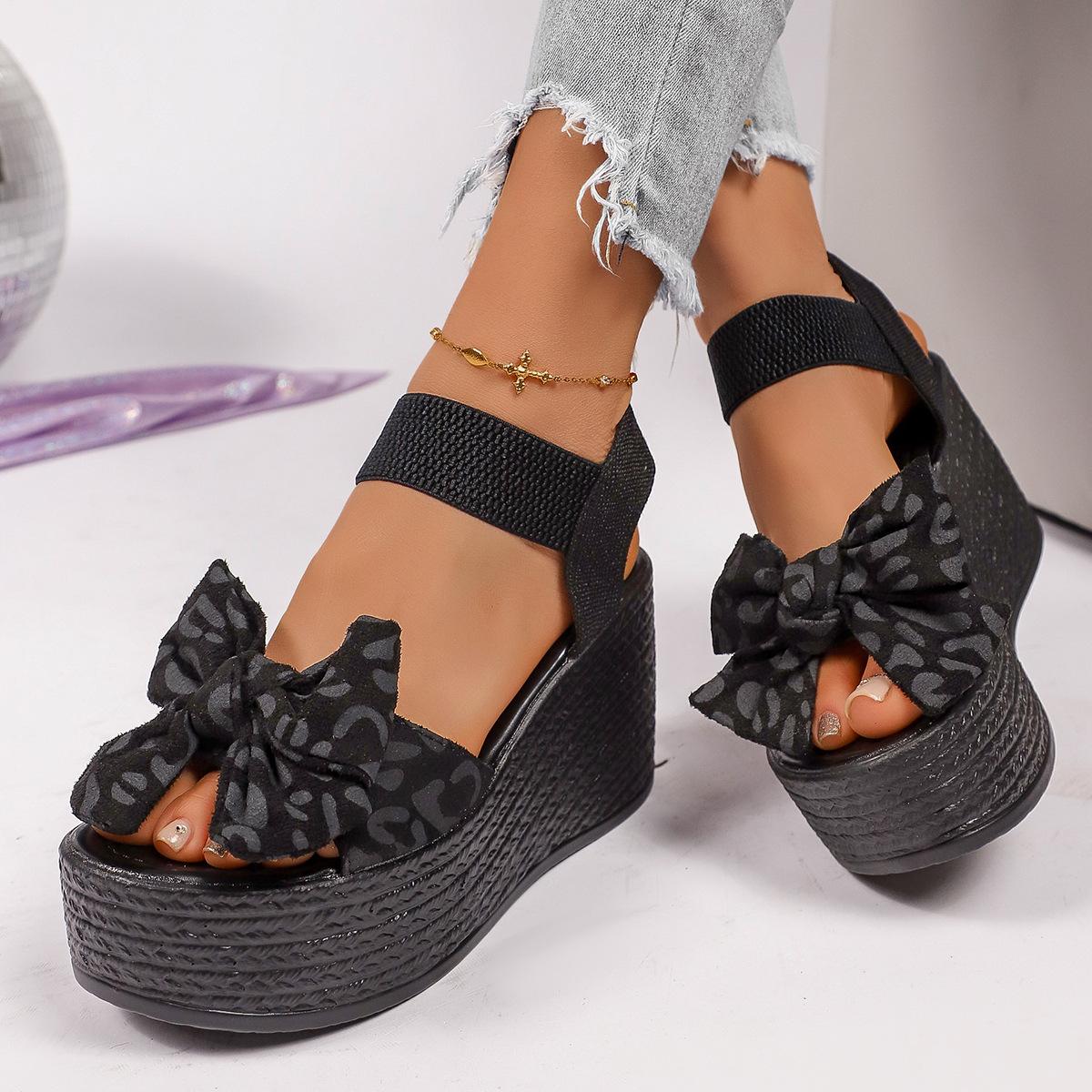 

Plus-size Platform Casual Sandals - New Women s Thick-soled Peep-toe Shoes 34 чёрный