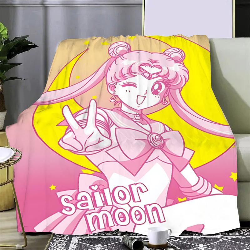 Japan Anime Cute Printed Blanket Picnic Blankets Warm Blanket and Comfortable S-Sailor M-MoonS Blanket Home Travel Birthday Gift