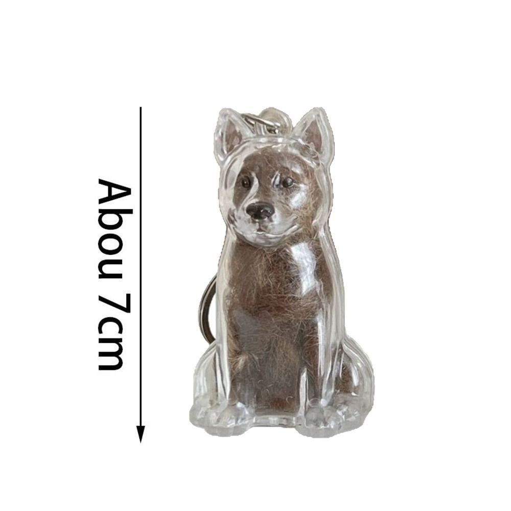 Transparent Dog Fur Storage Pendant Fur Storage Capsule Handmade Design Dog Shape Keychain DIY Accessories