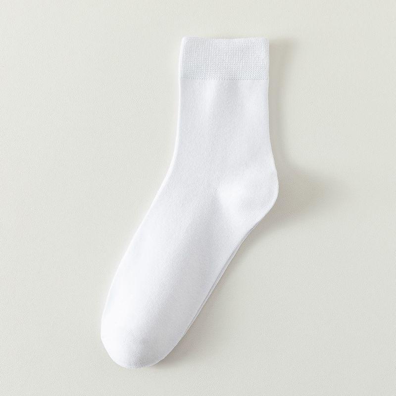 Men's Mid-Tube Solid Color Socks - Black Deodorant, Sweat-Absorbent, Business Casual for All Seasons