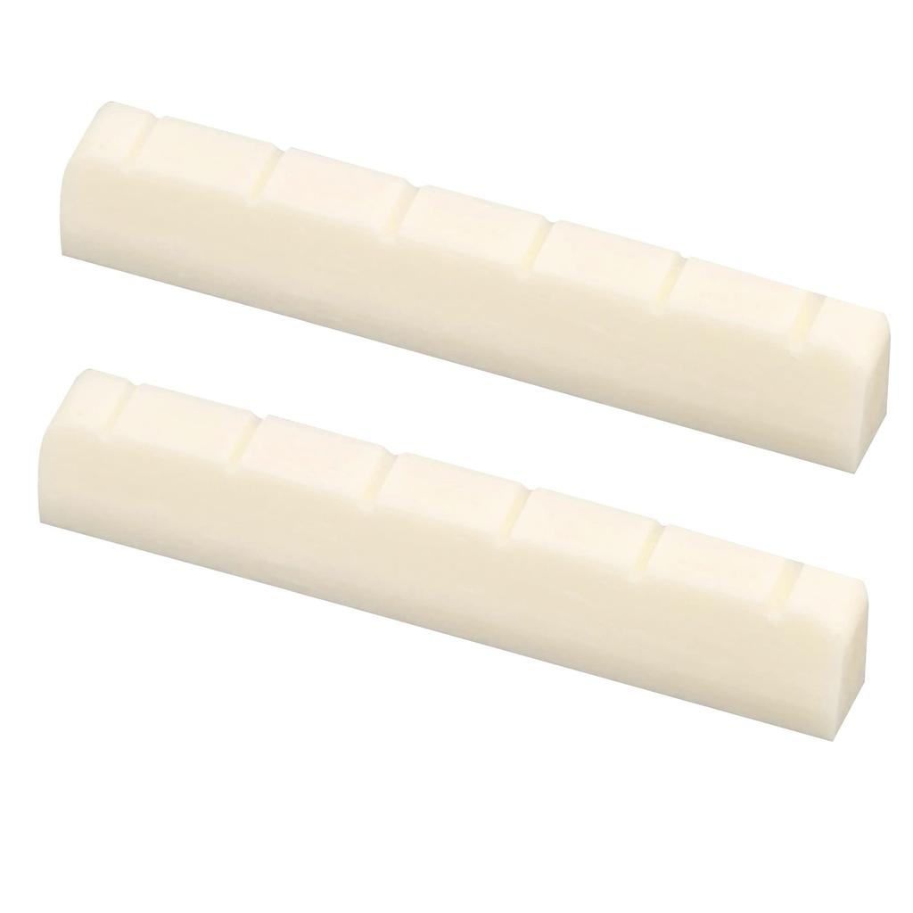 Musiclily Flat Bottom Cow Bone 6 String Classical Guitar Slotted Nut DJ-01 52x6x9/8.5mm (2 Pieces)