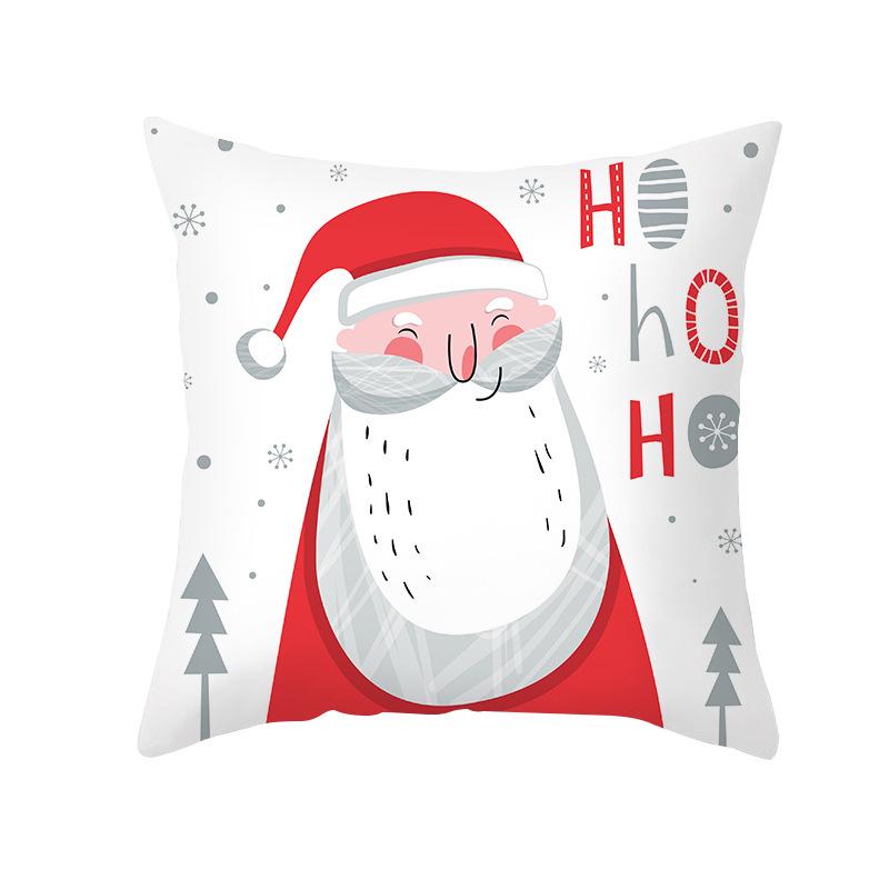 Nordic Christmas Pillow Cover Cartoon Elk Sofa Cushion Cover Peach Skin Pillow Cover