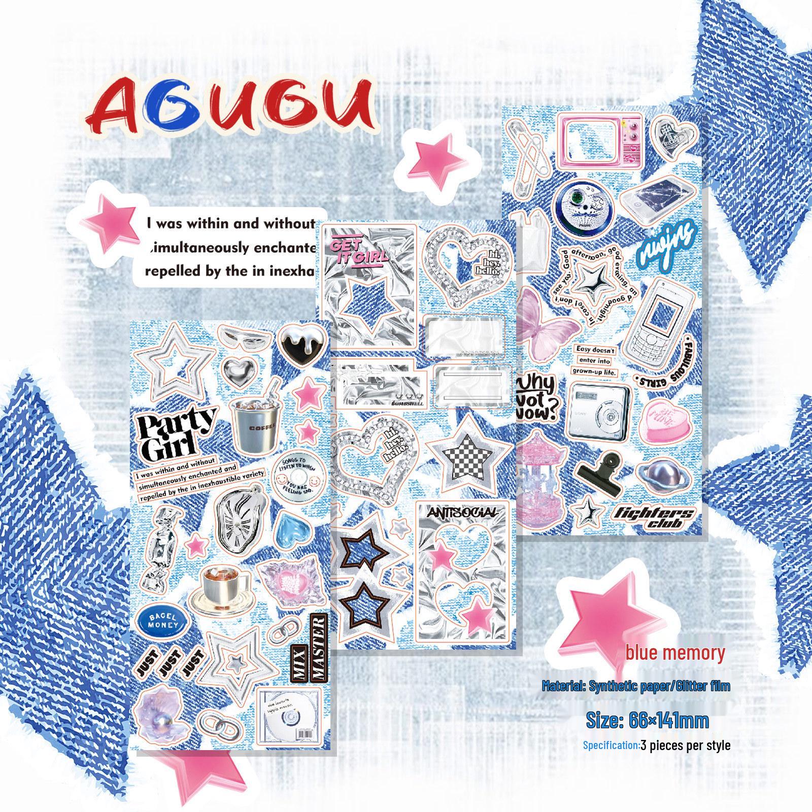 

Jilv AGUGU Cowboy Season Glitter Stickers - Korean Style Journal DIY Decoration Stickers