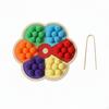 Color Sorting Toy Set HandsOn Training Wooden Flower Activity Board Materials Textured Sphere