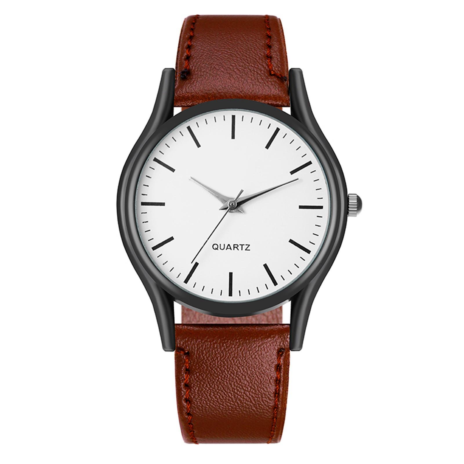 Men s Fashion Business Design Hand Watch Leather Watch One Size