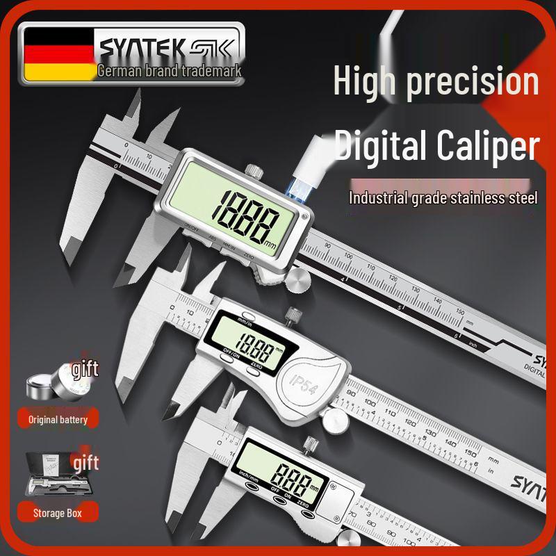 Rechargeable Waterproof Stainless Steel Digital Caliper - High Precision Industrial Grade