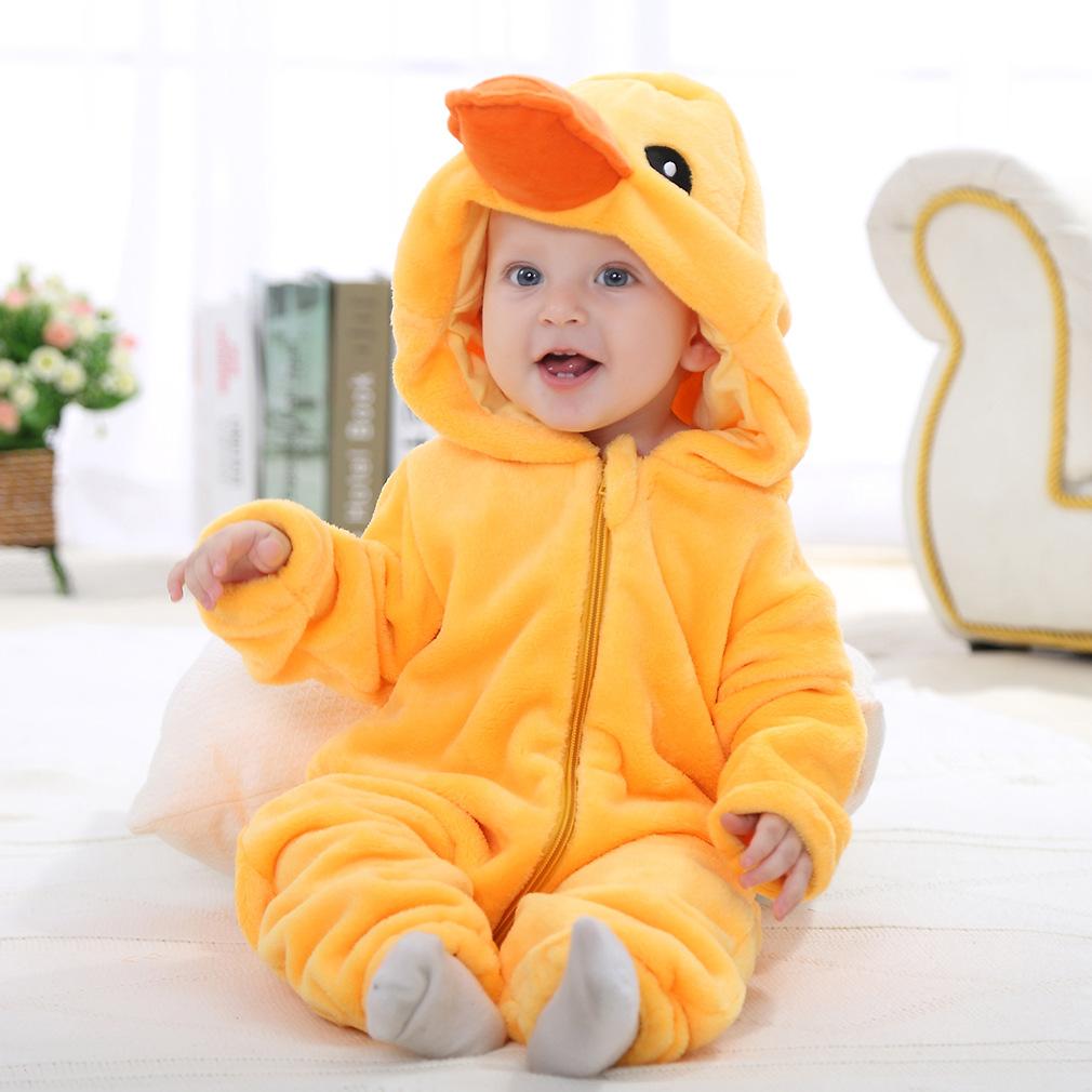 Baby Flannel Animal Onesie Hooded Cartoon Romper Costume Outfit for Infants and Kids