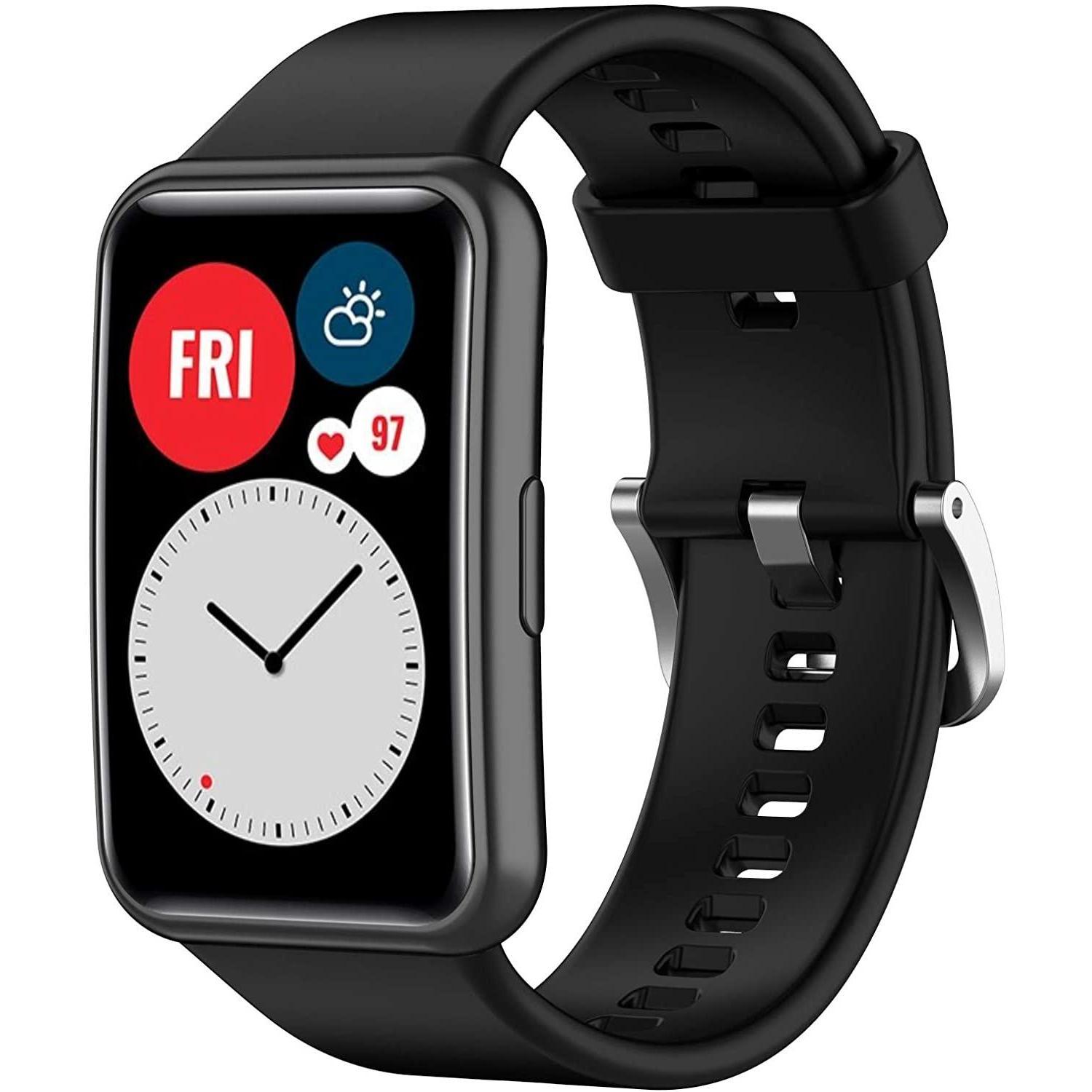 

Silicone Strap For Huawei Watch Fit New Original Band Smart Watch Replacement Huawei Fit Watchband For Huawei Watch Fit Correa for Huawei Watch Fit чорний