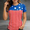 Women's Short-sleeved Top, Casual Slim Fit Women's Round Neck Short-sleeved Printed Shirt