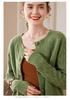 Women's 100% Pure Cashmere Round Neck Cable Knit Cardigan Sweater