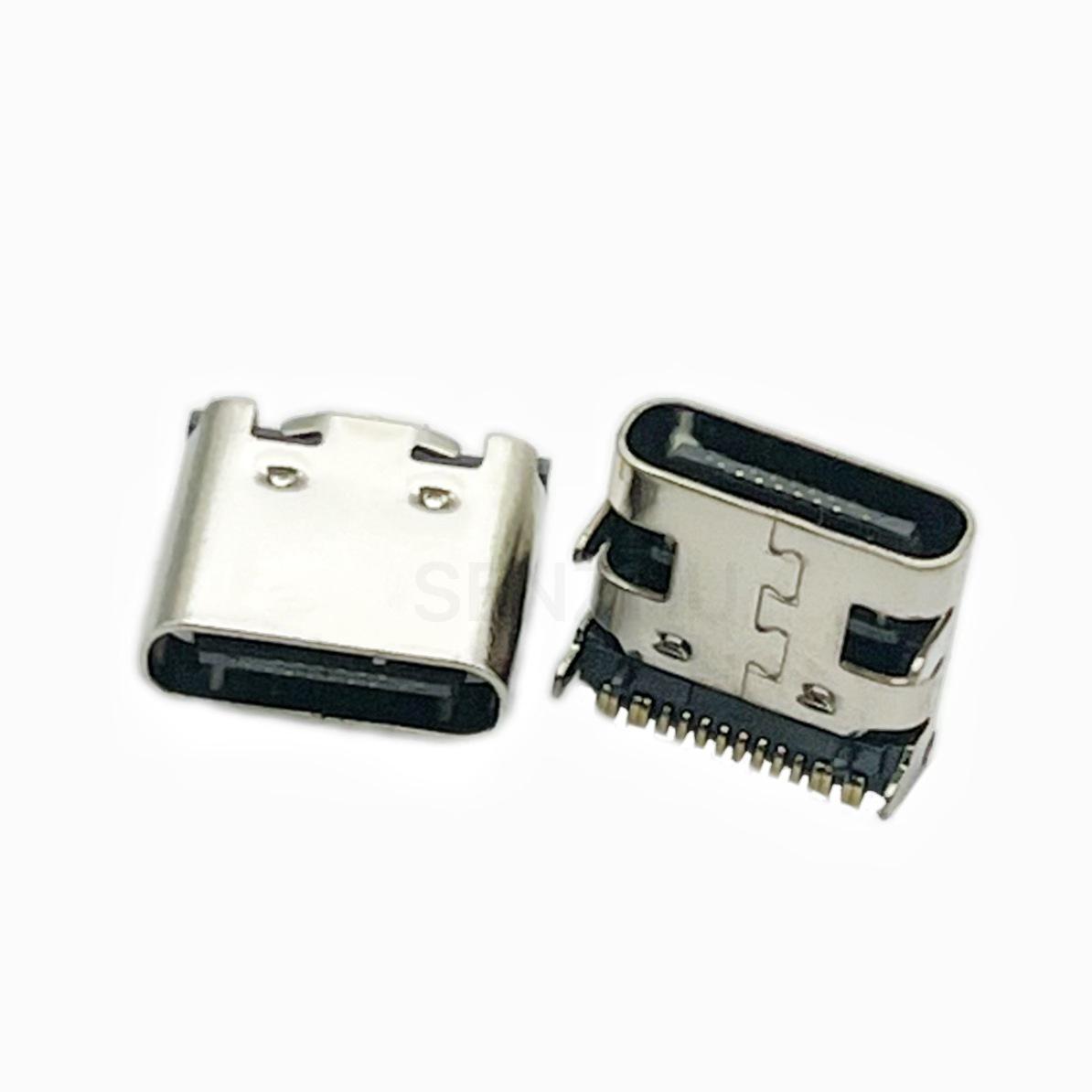 

USB Type-C 16-Pin Steel Female Socket with 4-Pin Plug-in Connector