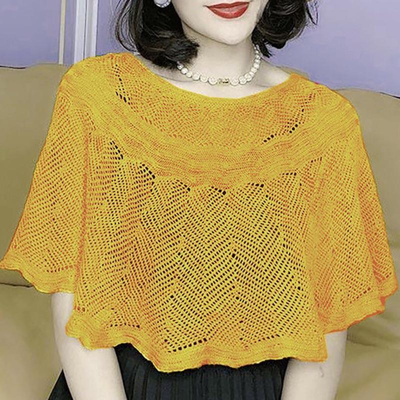 Dámský pletený dutý bavlněný šál Šátek Halenka Letní Podzimní Elegantní Dámský Ochranný proti slunci Plášť Plášť