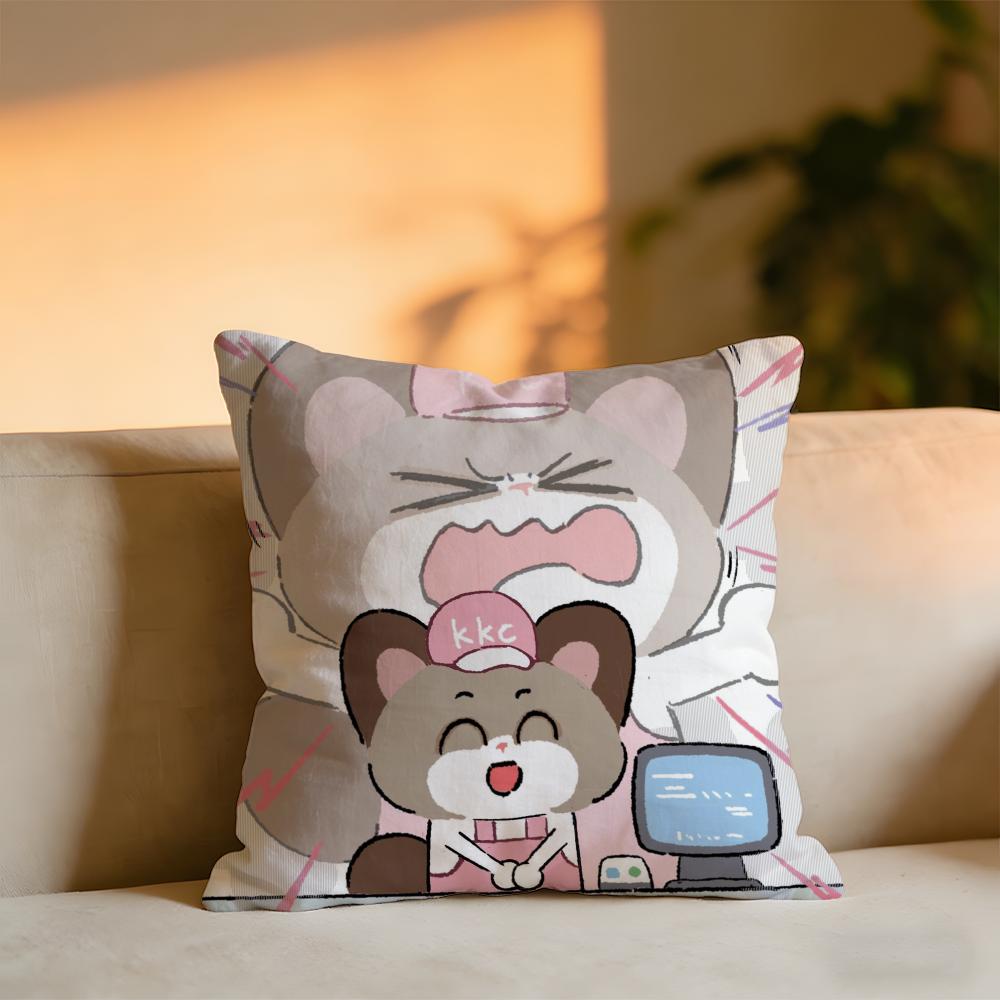 Cute Cat And Dog Cushion Cover Cozy Velvet Throw PillowSoft Warm Cushion For Sofa  Bed