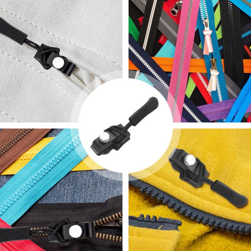 10pcs Zipper Repair Kit Universal Instant Zipper Repair Replacement Zippers Sliding Teeth Rescue Zippers Head 3 Different Size