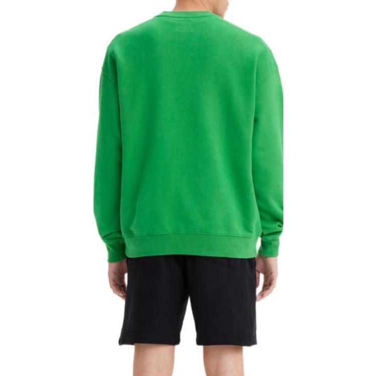 Levis FW22 Small Logo Embroidered Solid Color Crewneck Sweatshirt Men sweatshirt Green A3770-0011