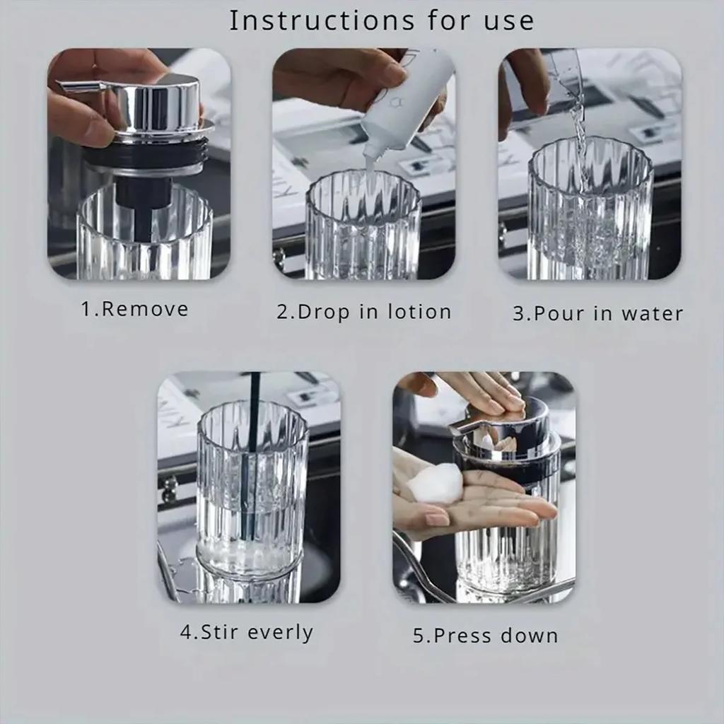 1pc Premium Foaming Soap Dispenser - Effortless Foaming Action, Durable Press-Style, Refillable & Versatile for Shampoo, Shower