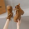 Spring and Autumn 2025 New Fashion Denim Sweet Cool Wind Martin Boots Children's Thick-soled Heightening Ribbon British Single Boots
