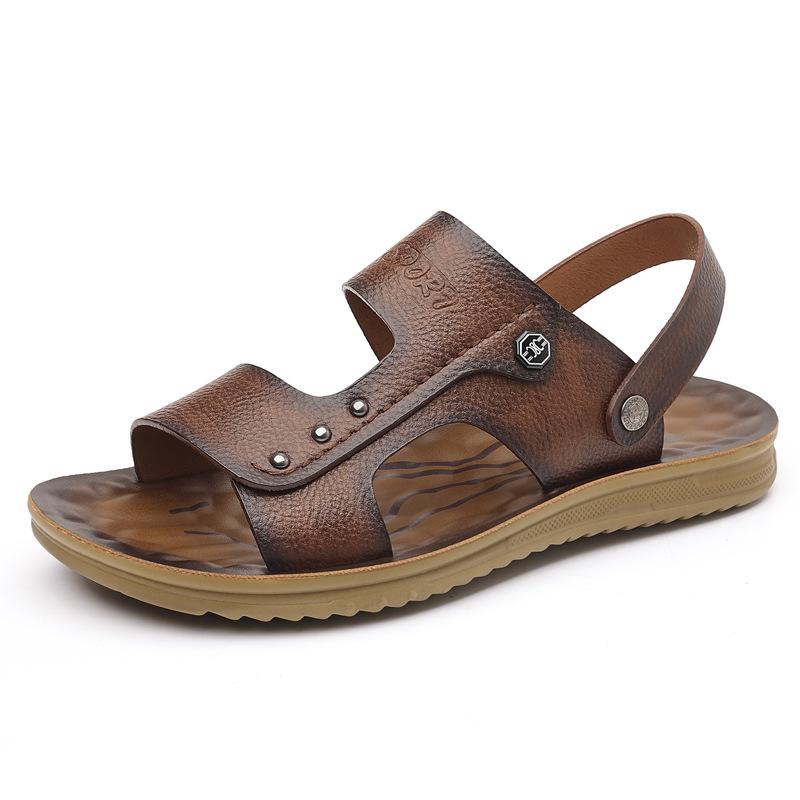 Sandals Men's New Summer Wear Cool Slippers Men's Soft-soled Dad Shoes Driving Beach Shoes