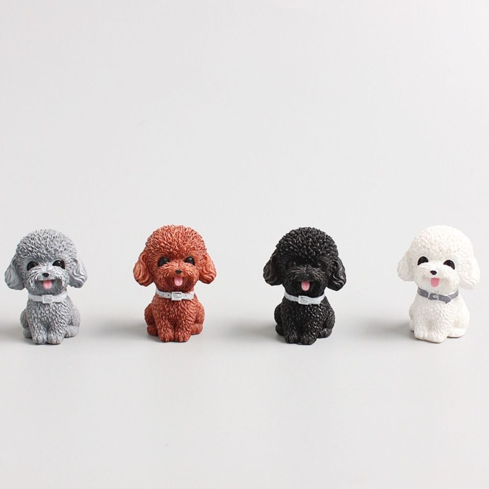 Cute Simulated Dog Animal Model Resin Dog Ornament Car Accessories Dog Figurine  Car Decor